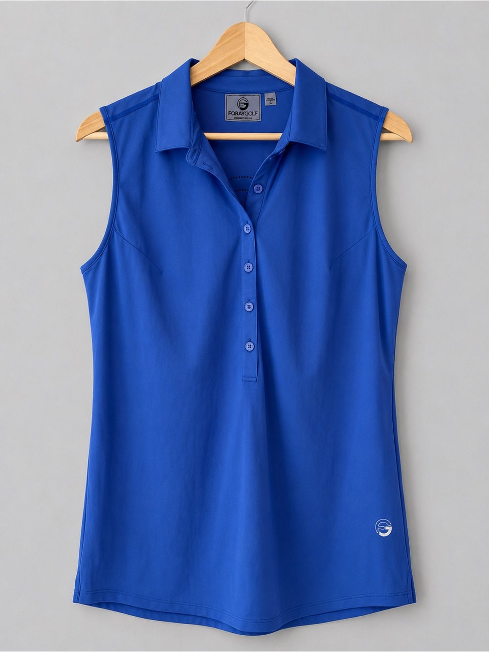 Foray Golf Sleeveless Polo Top Royal Blue Performance Golf Shirt